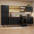 Cocina Integral 293 cm Marrón/Negro Emilly Madesa