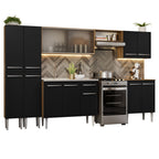Cocina Integral 293 cm Con Fregadero Marrón/Negro Emilly Madesa
