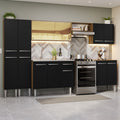 Cocina Integral 293 cm Con Fregadero Marrón/Negro Emilly Madesa