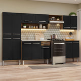 Cocina Integral 293cm con Fregadero Marrón/Negro Emilly 08