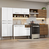 Cocina Integral 293cm con Fregadero Marrón/Blanco Emilly 08