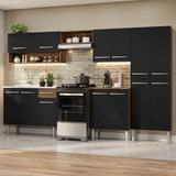 Cocina Integral 293cm con Fregadero Marrón/Negro Emilly 09