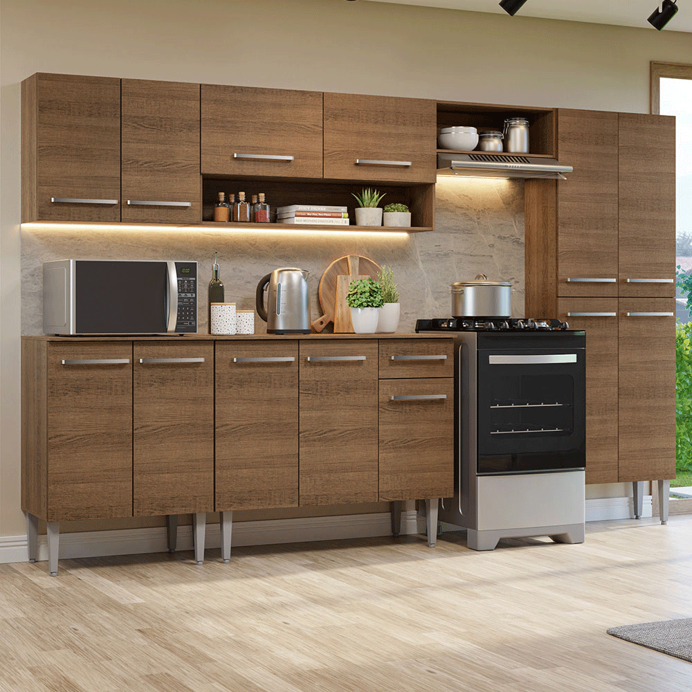 Cocina Integral 293cm Emilly Marrón 10