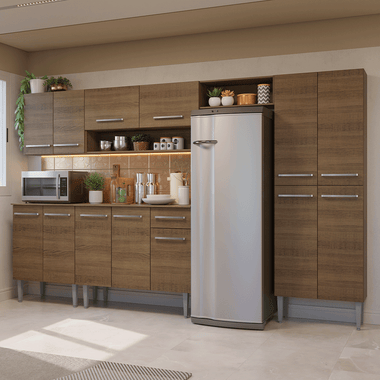 Cocina Integral 293 cm Marrón Emilly Madesa
