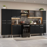 Cocina Integral 325cm Marrón/Negro Emilly 03
