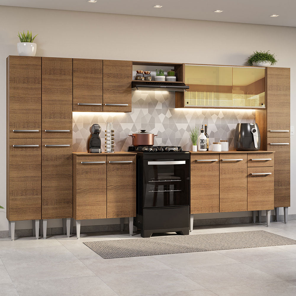Cocina Integral 325cm Emilly Marrón 04