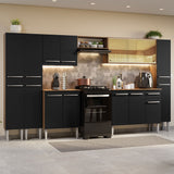 Cocina Integral 325cm Marrón/Negro Emilly 04