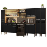 Cocina Integral 325cm Marrón/Negro Emilly 05