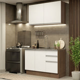 Cocina Compacta 120cm Marrón/Blanco Glamy 03
