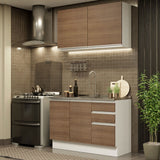 Cocina Compacta 120cm Blanco/Marrón Glamy 03
