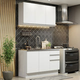 Cocina Compacta 120cm con Fregadero Blanco Glamy 04