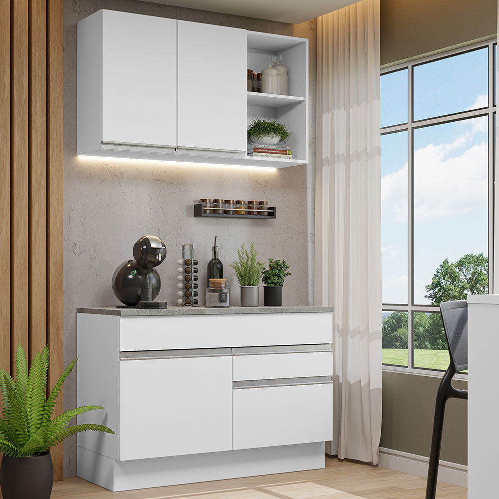 Cocina Compacta 120cm Blanco con Encimera Glamy 08