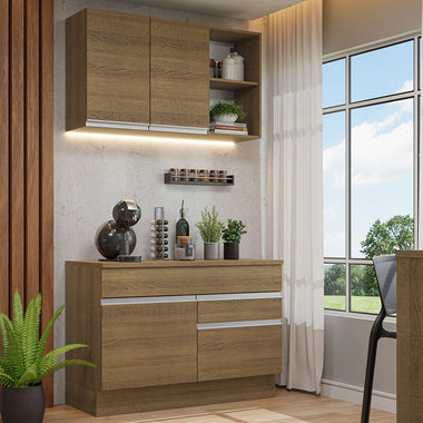 Cocina Compacta 120 cm Marrón Glamy Madesa