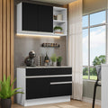 Cocina Compacta 120 cm Blanco/Negro Glamy Madesa