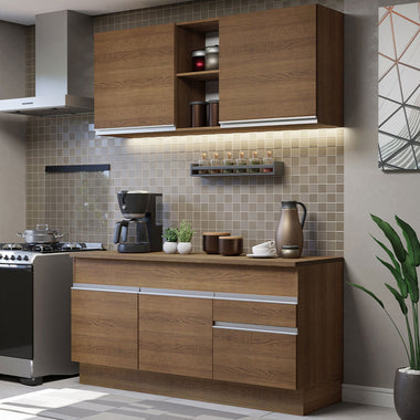 Cocina Compacta 150 cm Marrón Glamy Madesa