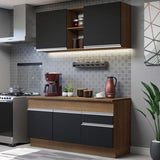 Cocina Integral 150cm con Encimera Glamy Marrón/Negro 01