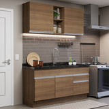 Cocina Compacta 150cm Marrón Glamy 02