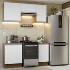 Cocina Compacta 160 cm Marrón/Blanco Glamy Madesa