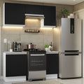 Cocina Compacta 160 cm Blanco/Negro Glamy Madesa