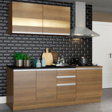 Cocina Compacta 180cm Marrón Glamy 02