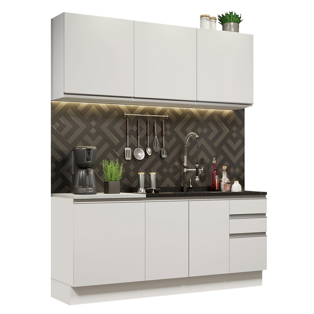 Cocina Compacta 180cm Blanco Glamy 05