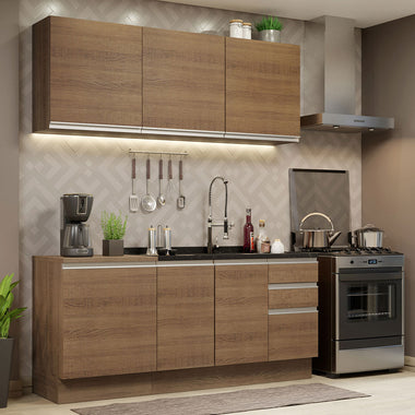 Cocina Compacta 180 cm Marrón Glamy Madesa