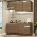 Cocina Compacta 180cm Marrón Glamy 07