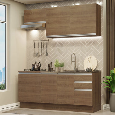 Cocina Compacta 180 cm Marrón Glamy Madesa