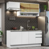 Cocina Compacta 180cm Blanco Glamy 08