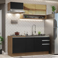 Cocina Compacta 180 cm Marrón/Negro Glamy Madesa