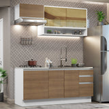 Cocina Compacta 180cm Blanco/Marrón Glamy 08