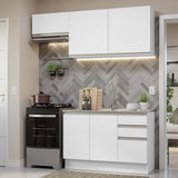 Cocina Compacta 180cm sin Fregadero Blanco Glamy 09