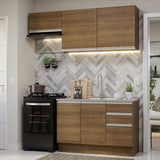 Cocina Compacta 180cm sin Fregadero Marrón Glamy 09