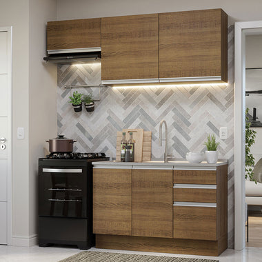Cocina Compacta 180 cm Marrón Glamy Madesa