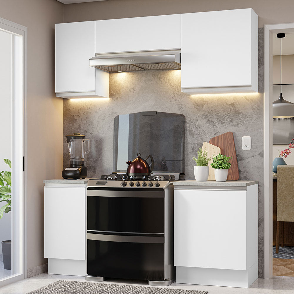 Cocina Compacta 180cm Blanco Glamy 12