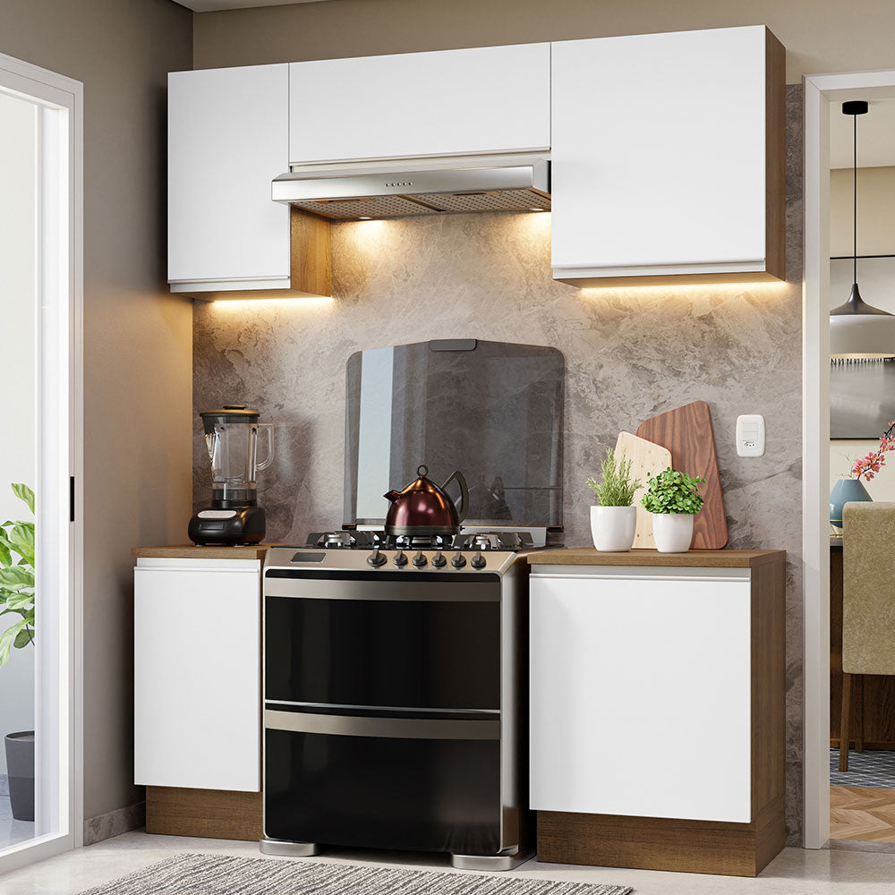 Cocina Compacta 180 cm Marrón/Blanco Glamy Madesa