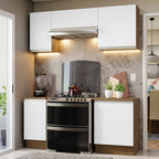 Cocina Compacta 180 cm Marrón/Blanco Glamy Madesa
