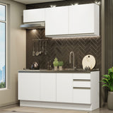 Cocina Integral con Fregadero 180cm Glamy 13 Blanco