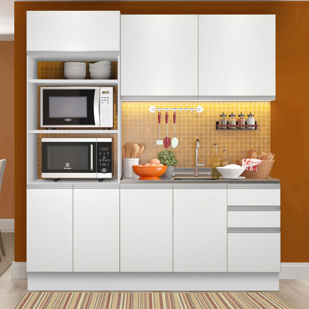 Cocina Compacta 190cm Blanco Glamy 02