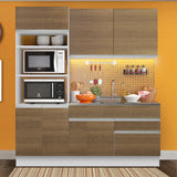 Cocina Integral 190cm Blanco/Marrón Glamy 04