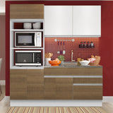 Cocina Integral 190cm Blanco/Marrón/Blanco Glamy 04