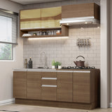 Cocina Compacta 200cm Marrón Glamy 03