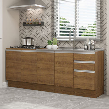 Cocina Compacta 200 cm Marrón Glamy Madesa