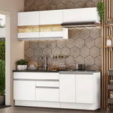 Cocina Compacta 200cm Blanco Glamy 07