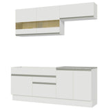 Cocina Compacta 200cm Blanco Glamy 07