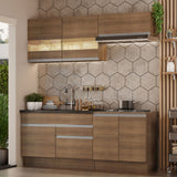 Cocina Compacta 200cm Marrón Glamy 07