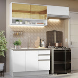 Cocina Integral 200cm sin Fregadero Blanco Glamy 08