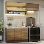 Cocina Compacta 200 cm Marrón Glamy Madesa