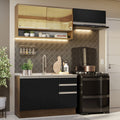 Cocina Compacta 200 cm Marrón/Negro Glamy Madesa