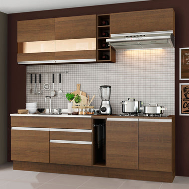 Cocina Compacta 220 cm Marrón Glamy Madesa